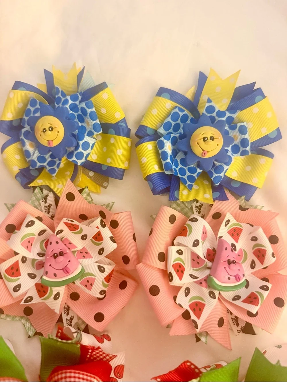 Kids Ribbon Hair Bows - Multicolor Pack